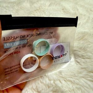 NEW Egnaro 4 Pack Silicone Wedding Rings Size 8 Unisex Green Pink White